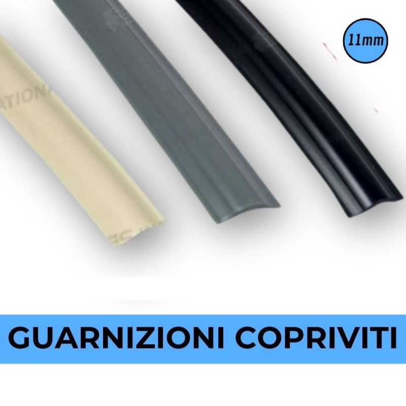 Guarnizione copriviti larga 11mm per profili esterni camper
