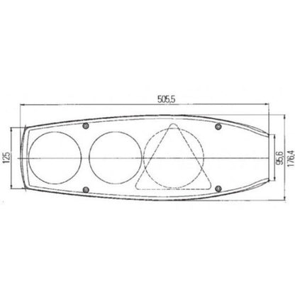 Hella Caraluna II Plus Chromium disegno tecnico misure