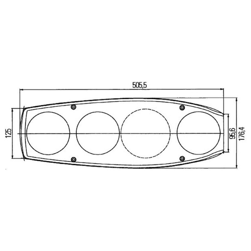 Hella Caraluna II disegno tecnico misure
