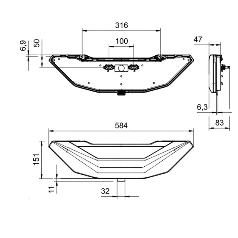 Jokon L3600 disegno tecnico misure