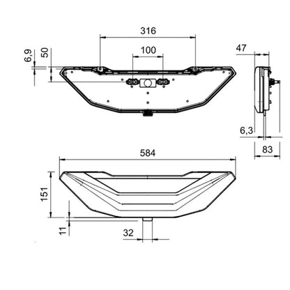 Jokon L3600 disegno tecnico misure