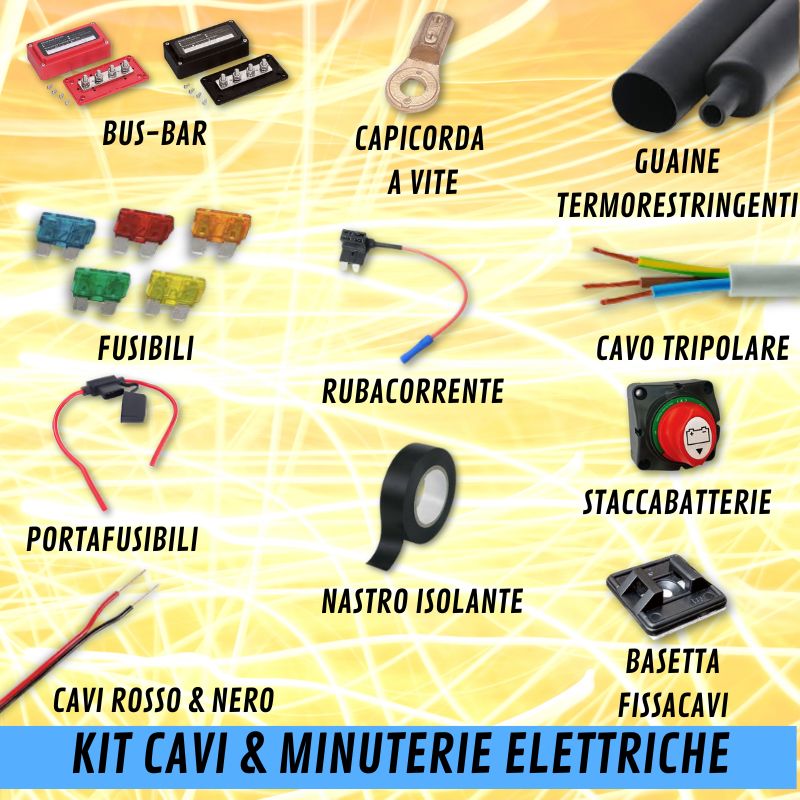 Kit minuterie assemblaggio costruzione impianto elettrico camper