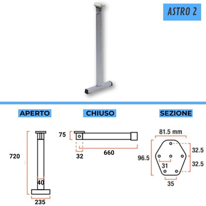 Lippert Serie Astro 2 gamba pieghevole tavolo camper