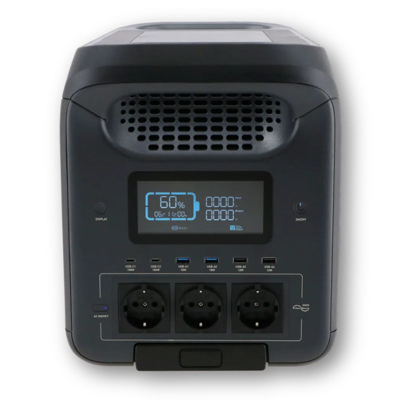 MESTIC MPS 3000 vista frontale prese elettriche DC e AC