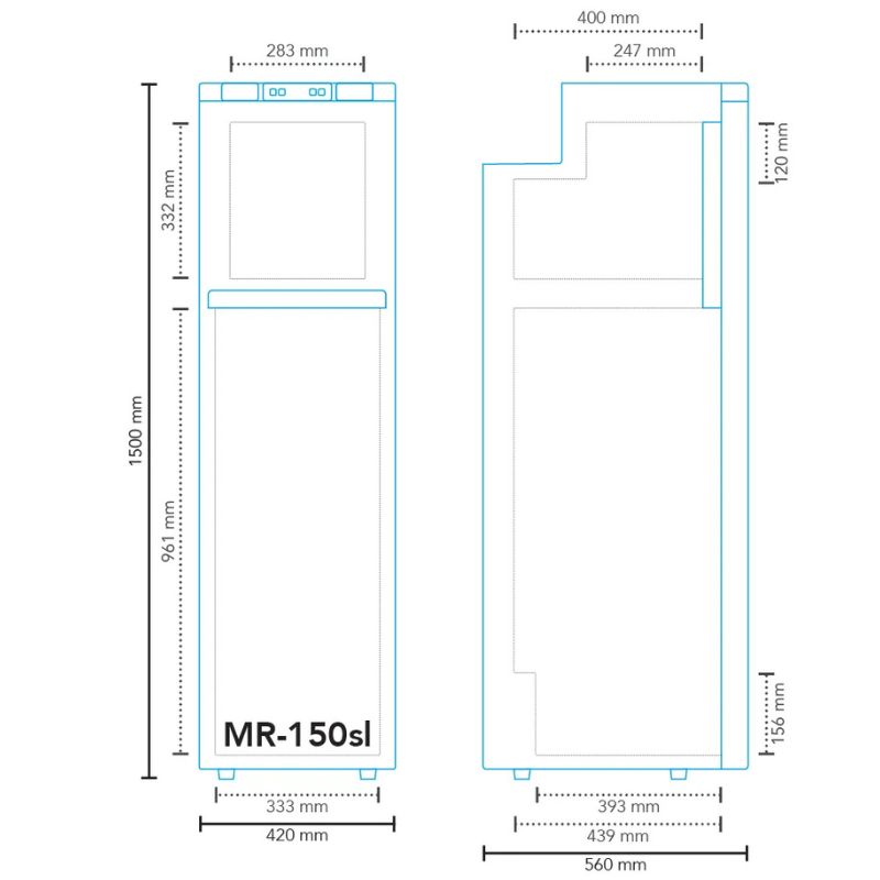 Mestic MR-150 disegno tecnico misure