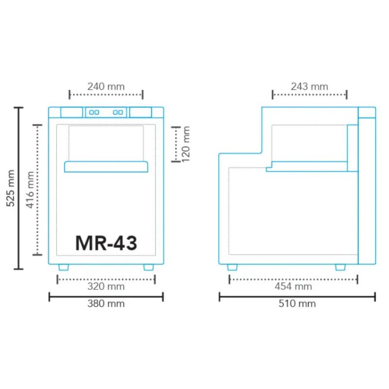 Mestic MR43 disegno tecnico misure