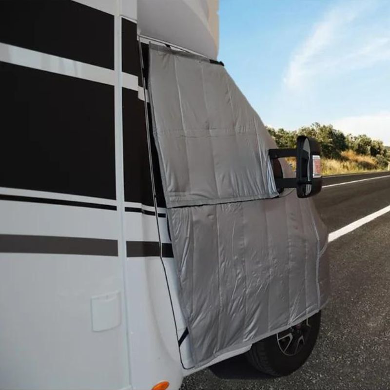 NRF CoverTech oscurante esterno invernale per camper completo vista laterale