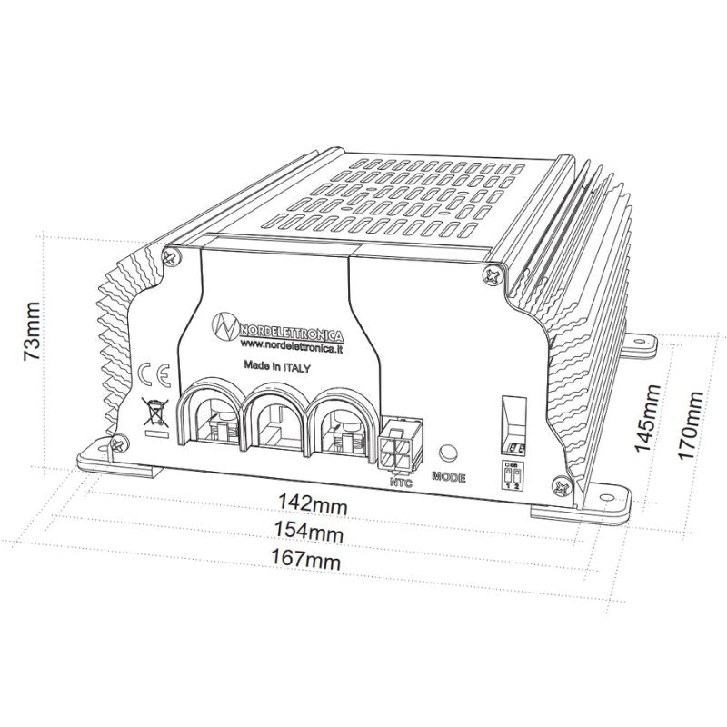 NordElettronica NE325 disegno tecnico misure