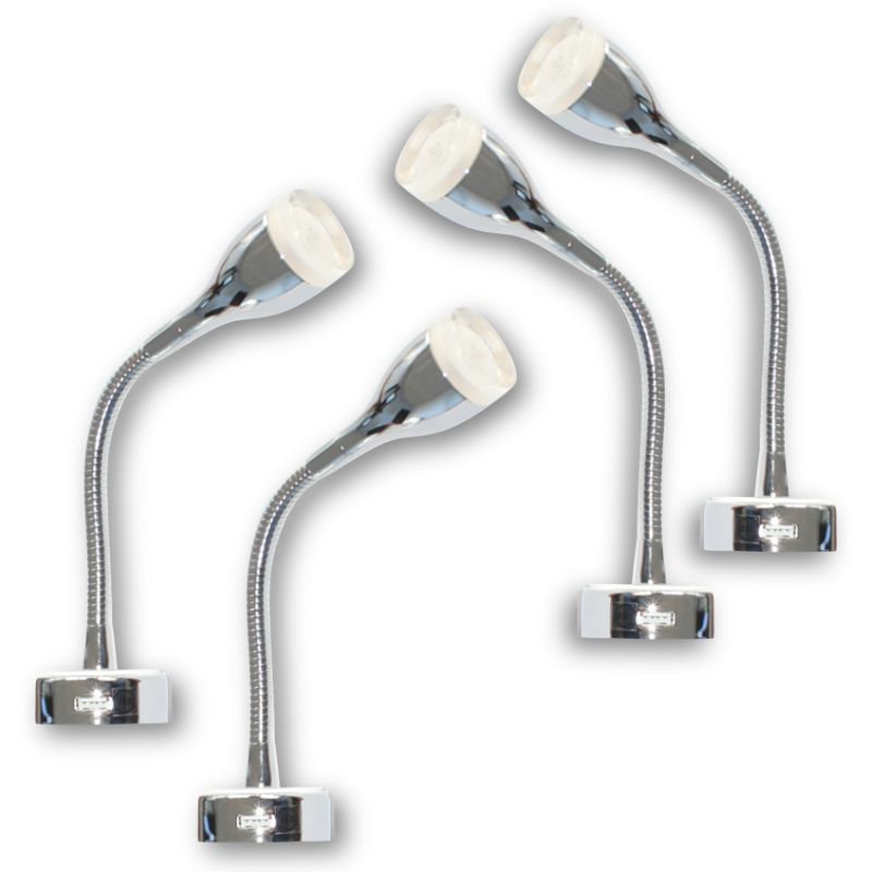 RV Basic Elegans quattro faretti LED 12V con presa USB