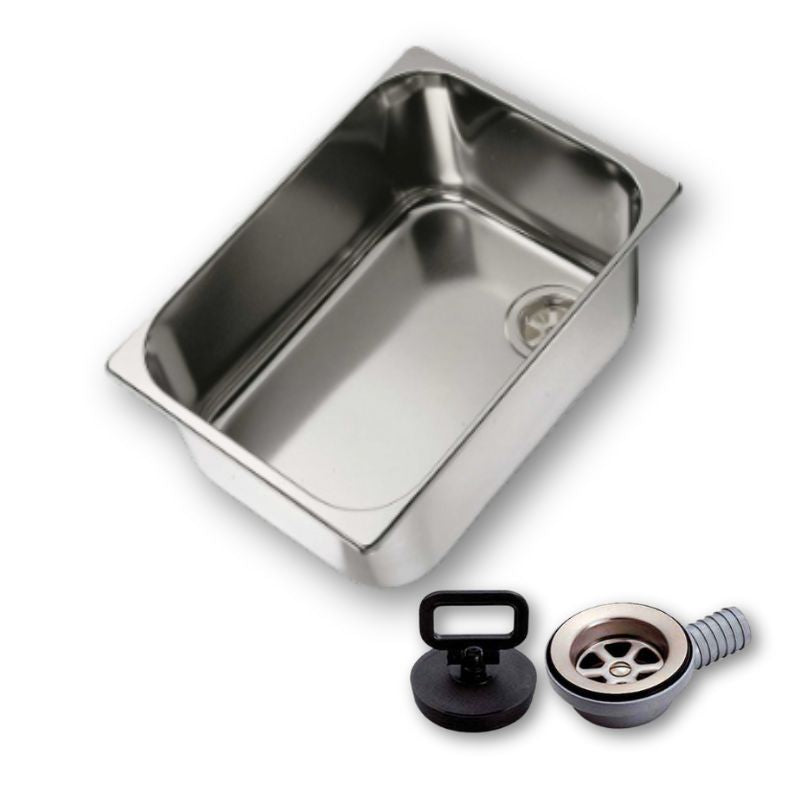 RV Basic lavadini rettangolari da incasso in acciaio inox