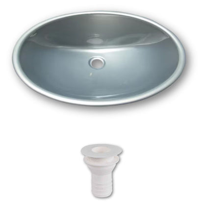 RV Basic lavandino ovale silver con piletta dritta 25mm