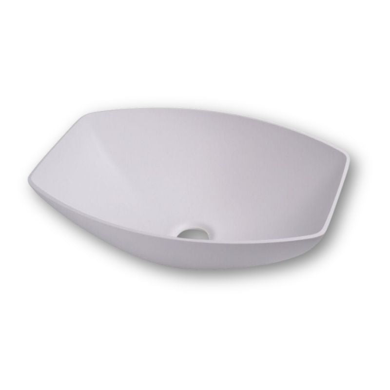 RV Basic lavandino semiovale bianco a sbalzo per camper