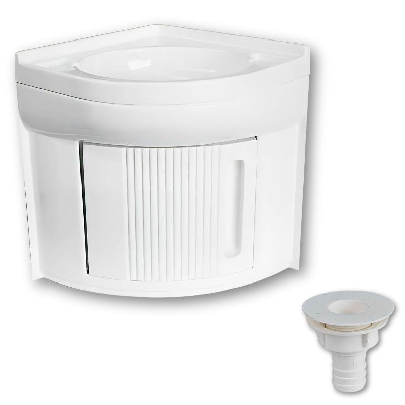 RV Basic mobile angolare con lavandino e piletta dritta 20mm