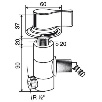 Reich Style 2000 rubinetto doccia disegno tecnico misure