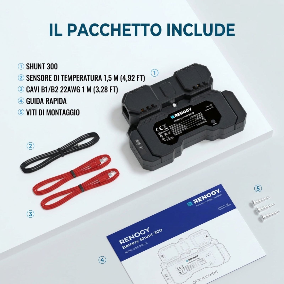 Renogy Battery Shunt 300 elementi inclusi nella confezione
