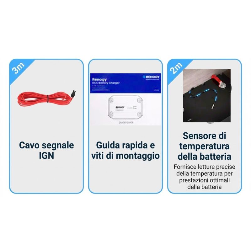 Renogy Core DC-DC charger 12V 40A accessori inclusi