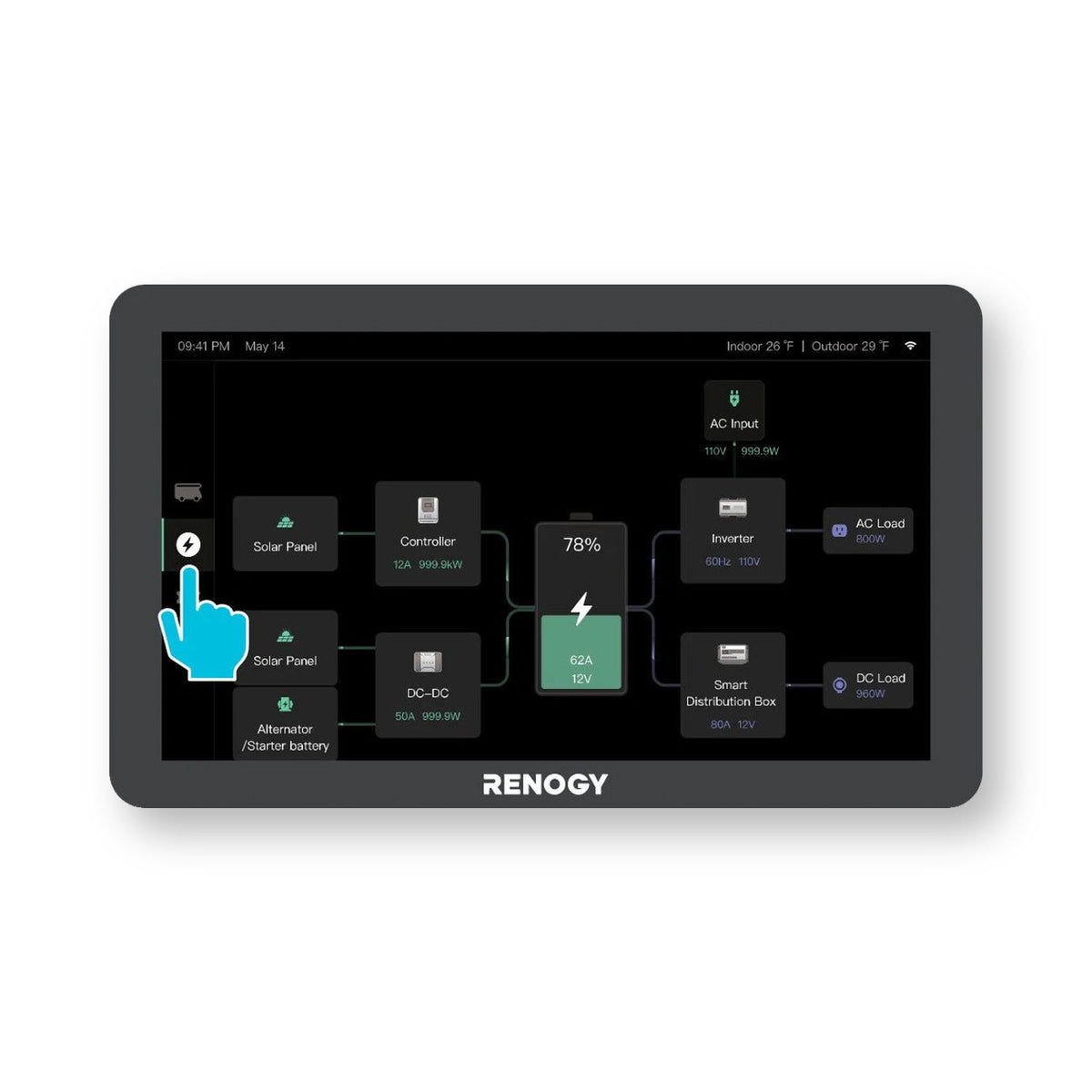 Renogy ONE Vision 7 display touch da 7 pollici