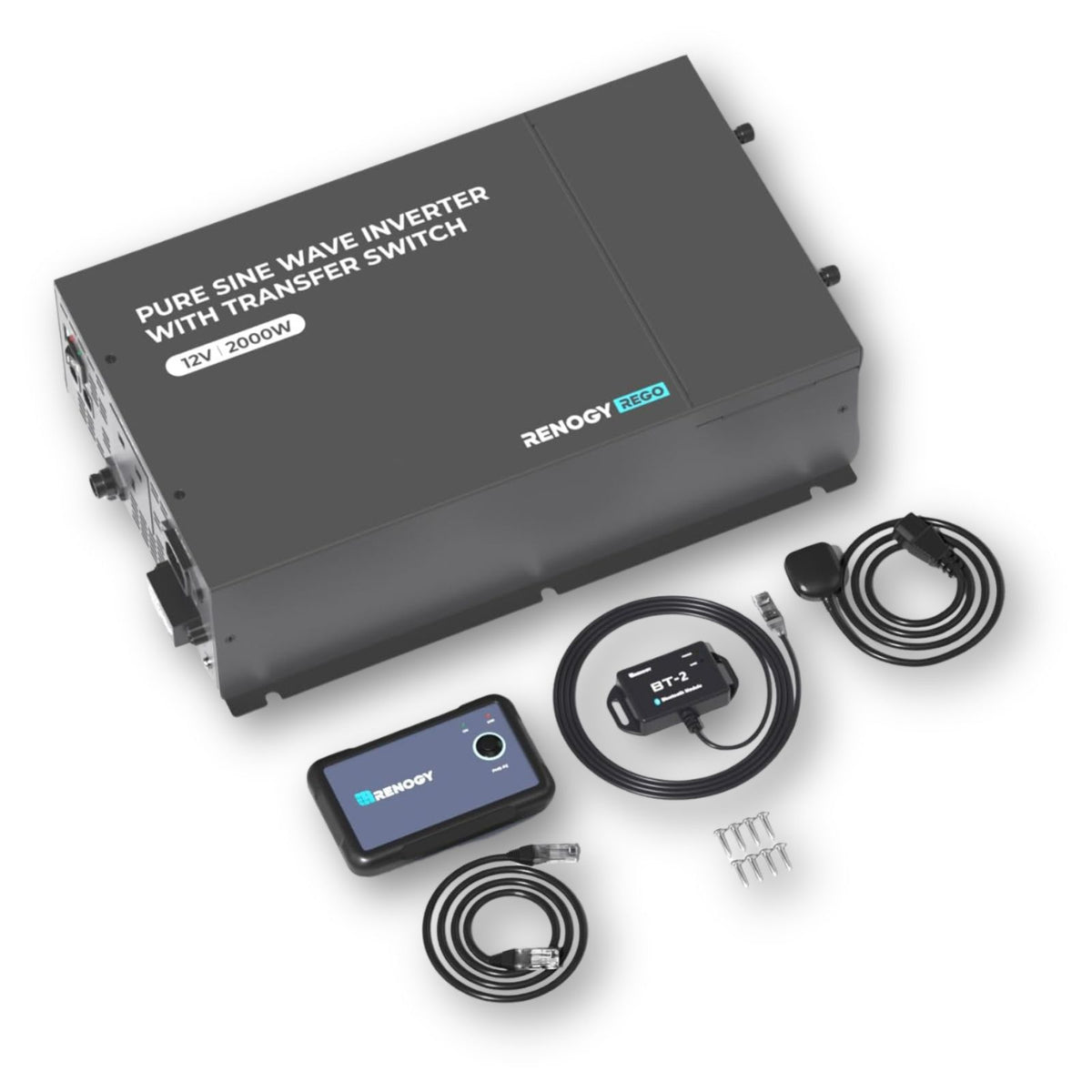 Renogy REGO inverter 12V 2000W transfer switch e RV-C
