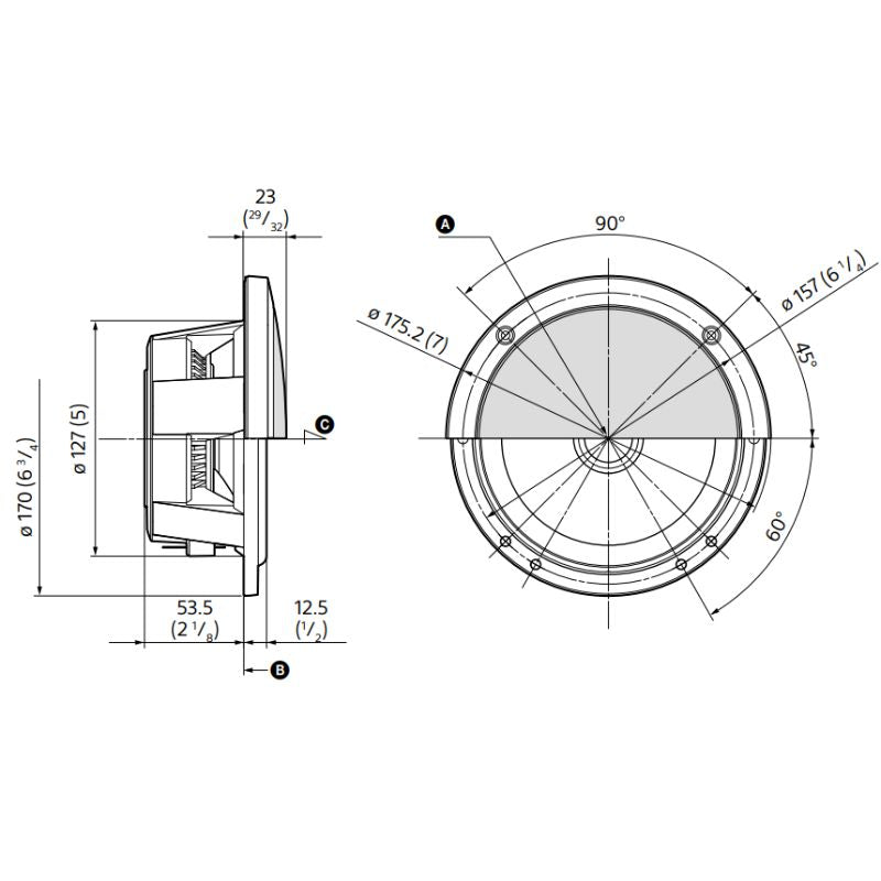 SONY XS-162ES disegno tecnico misure