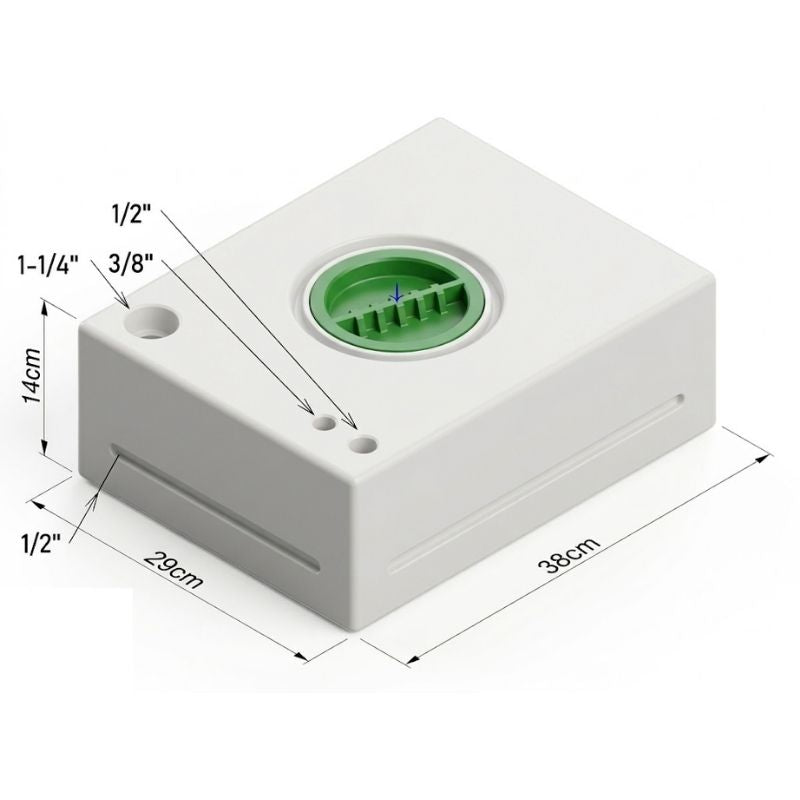 Serbatoio acqua bianco con fix system 15L - 38 x 29 x 14cm