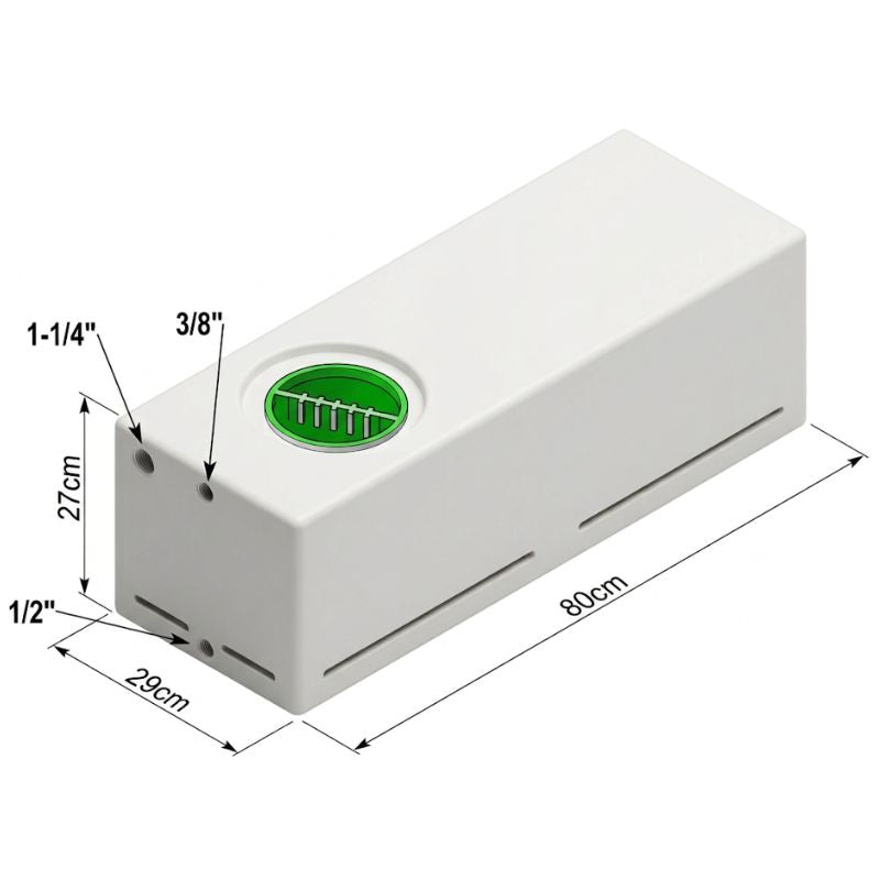 Serbatoio acqua bianco con fix system 60L - 80 x 29 x 27cm