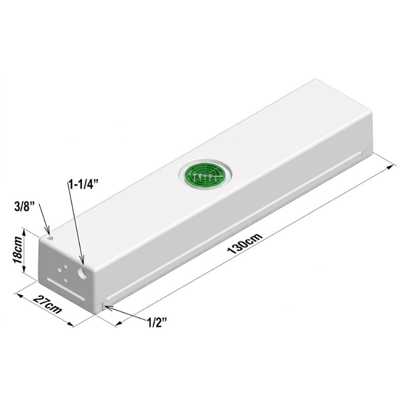 Serbatoio acqua bianco con fix system 63L - 130 x 27 x 18cm