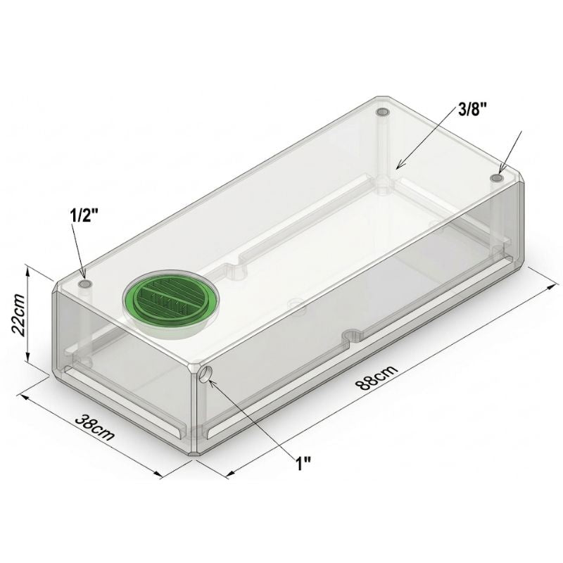 Serbatoio acqua bianco con fix system 73L - 88 x 38 x 22cm