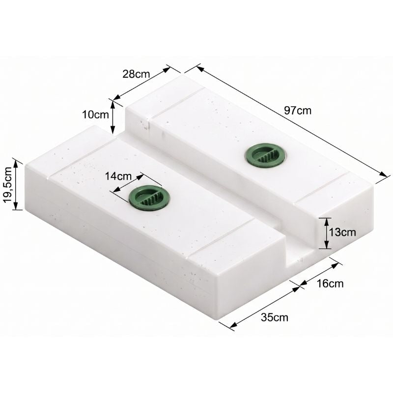 Serbatoio acqua da sottopianale per Fiat Ducato dal 2006 disegno tecnico misure