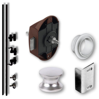 Serrature push lock bilaterale argento con stanghette