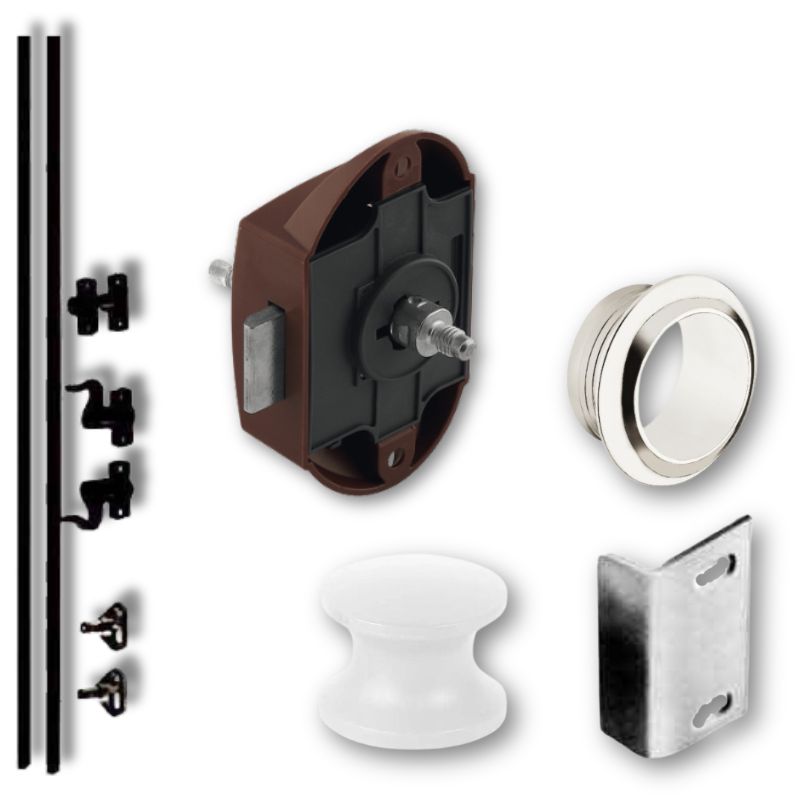 Serrature push lock bilaterale bianco con stanghette