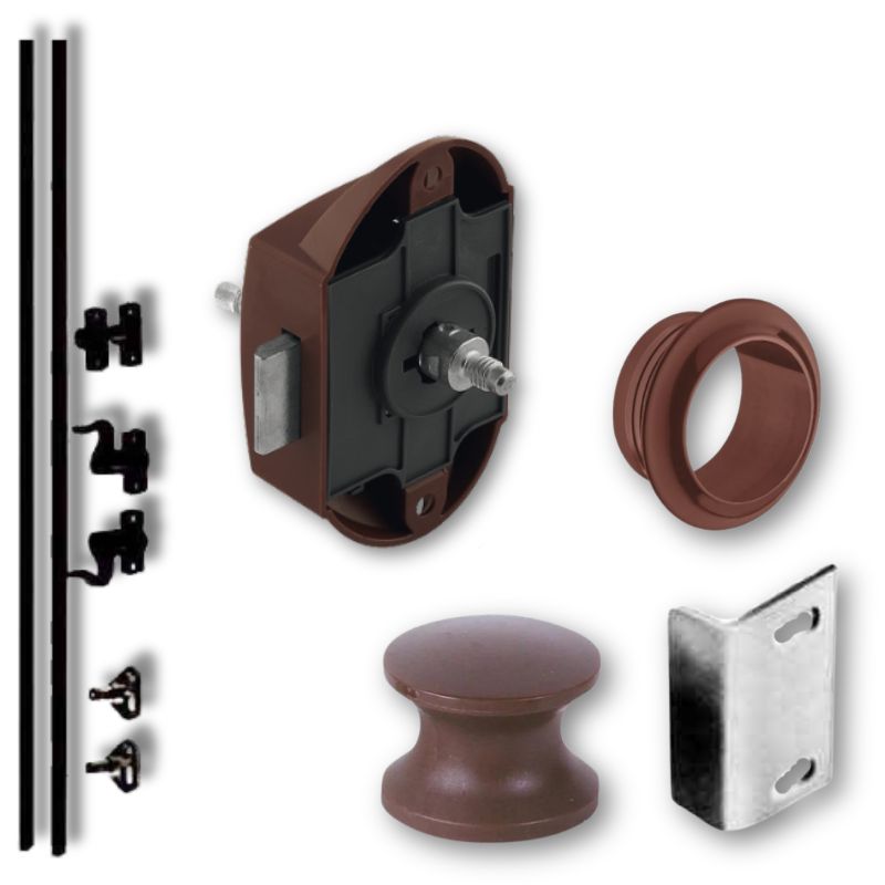 Serrature push lock bilaterale marrone con stanghette