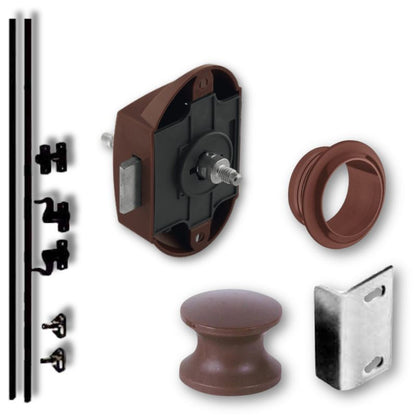 Serrature push lock bilaterale marrone con stanghette