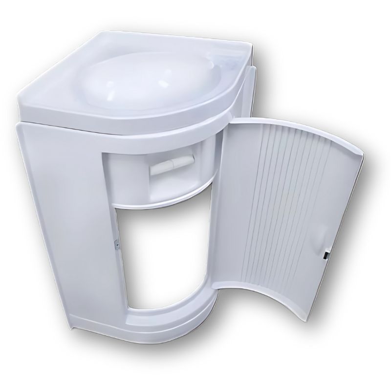 Soltherm BA022 mobile angolare bianco bagno camper con lavandino