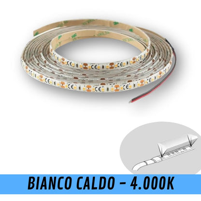 Striscia LED 12V (DC) 5m colore bianco caldo 3000K