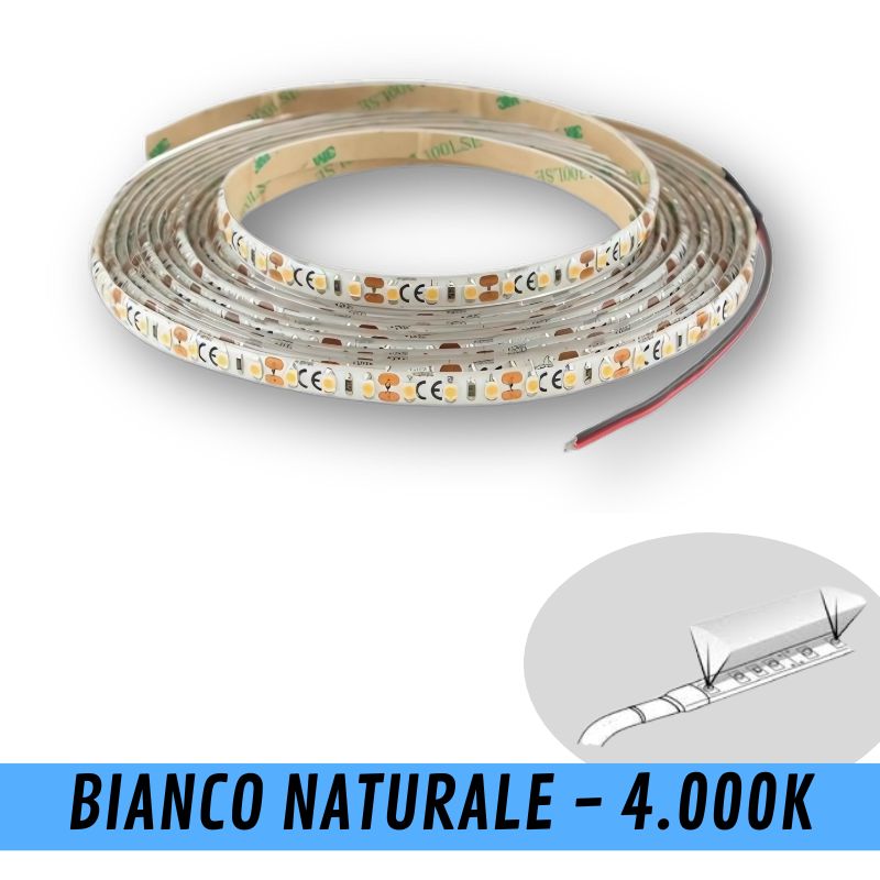Striscia LED 12V (DC) 5m colore bianco naturale 4000K