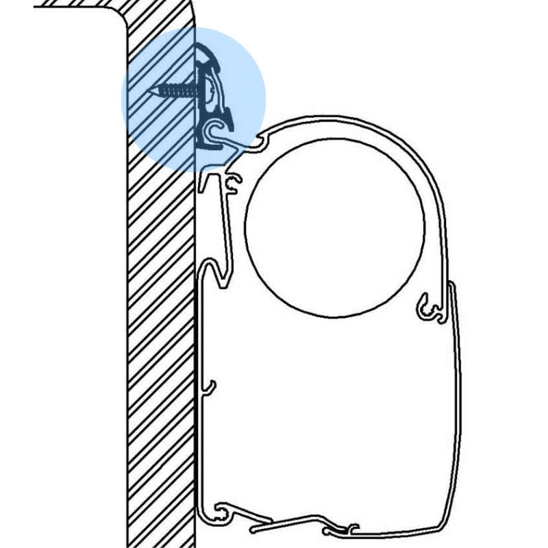Thule Caravan Rail Luxe adattatore universale montaggio tendalini a parete