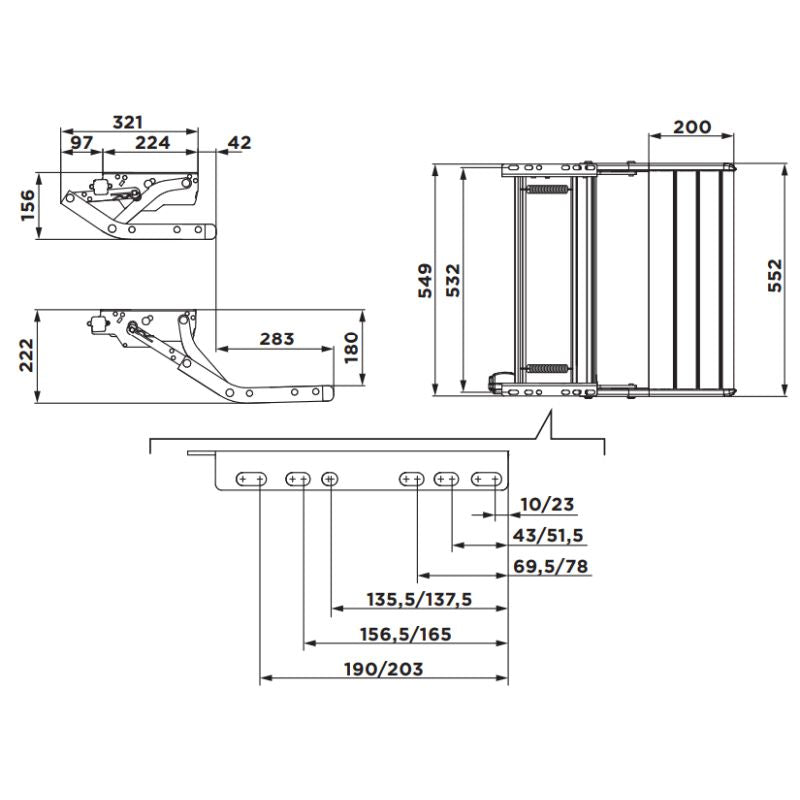 Thule Single Step Manual 550 disegno tecnico misure