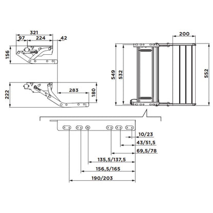 Thule Single Step Manual 550 disegno tecnico misure