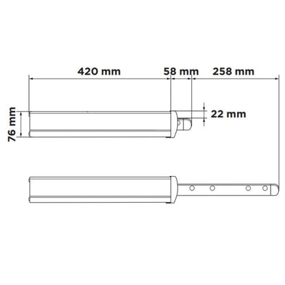 Thule Slide-Out Step 12V disegno tecnico misure laterale
