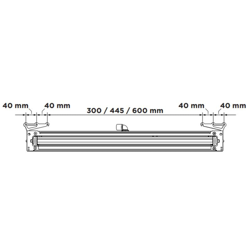 Thule Slide-Out Step G2 12V per VW Crafter dal 2017 disegno tecnico misure