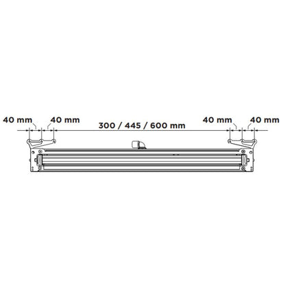 Thule Slide-Out Step G2 12V per VW Crafter dal 2017 disegno tecnico misure