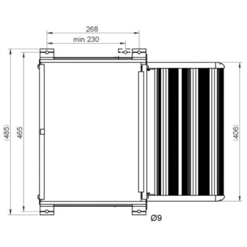 Thule Slide Out manuale aperto disegno tecnico misure