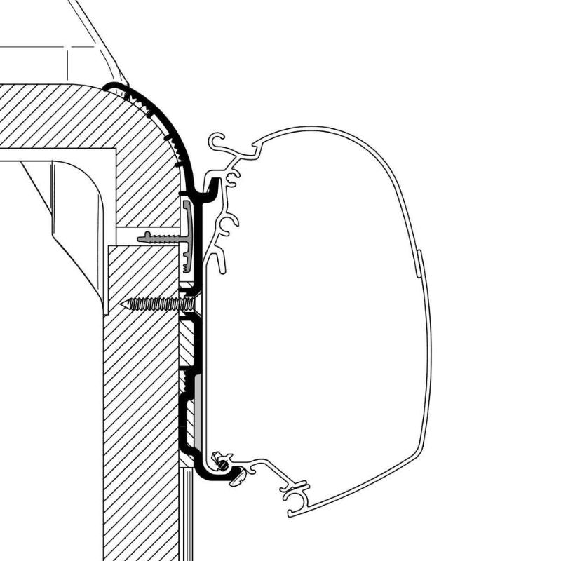 Thule adattatori montaggio tendalini su Burstner Ixeo T680