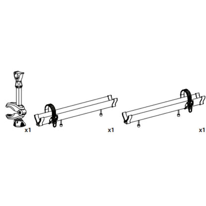 Thule kit aggiunta terzo binario portabici Caravan Superb pezzi inclusi fornitura