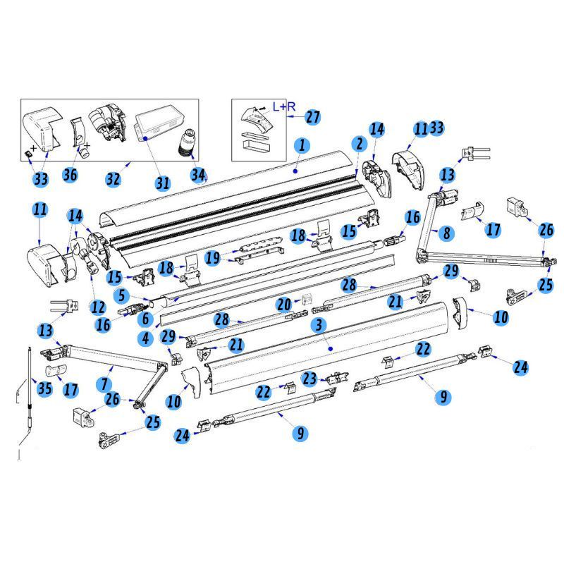 Thule - Ricambi per tendalino Omnistor 6300