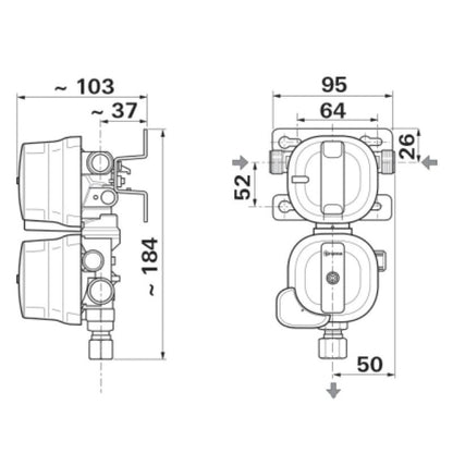 Truma Duocontrol verticale disegno tecnico misure