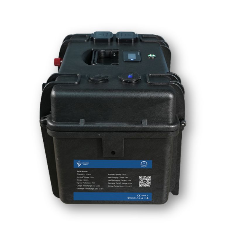 Ultimatron powerstation impermeabile 12V 150Ah vista laterale