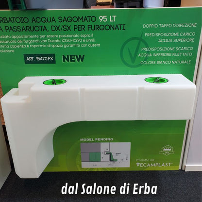 Vecam serbatoio bianco 95L da passaruota con fix-system