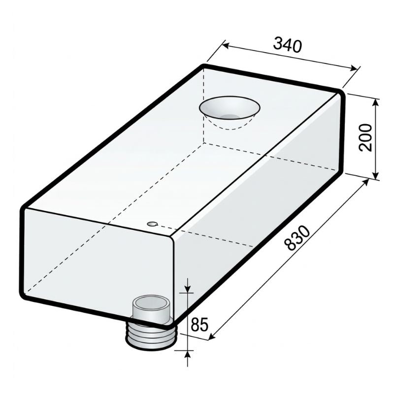 Vecam serbatoio nero 55L per ghigliottina da 3"