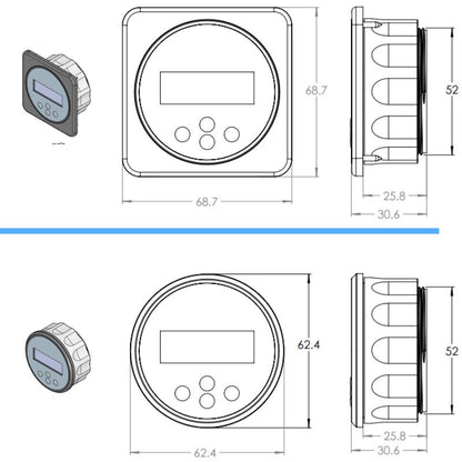 Victron Energy BMV-700 disegno tecnico misure